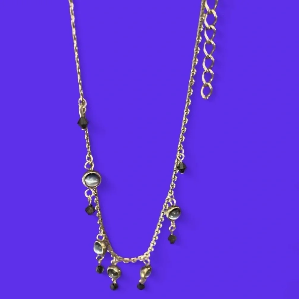 Silver tone beaded necklace with multicolored beads #y2kglam